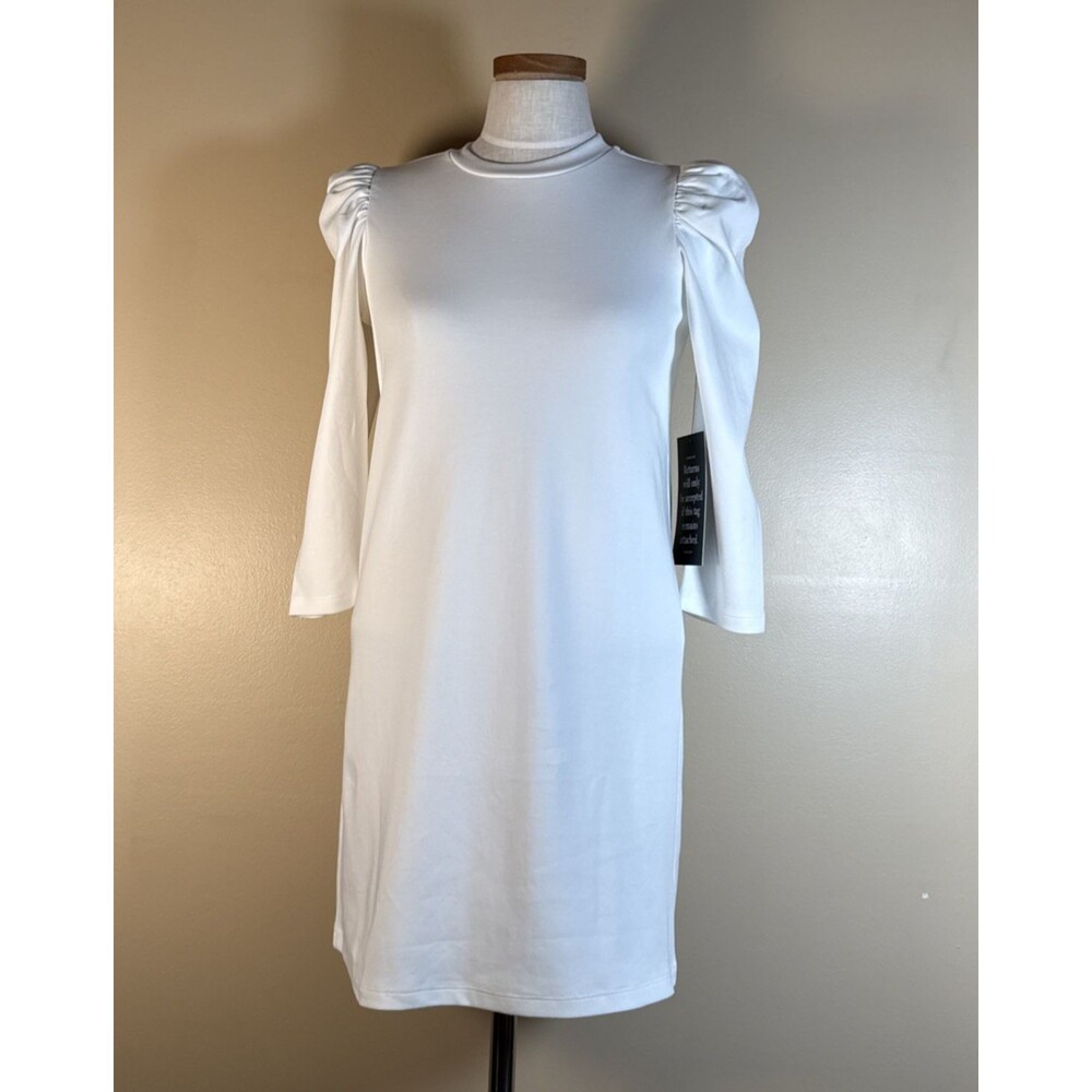 NWT Tuckernuck Pomander Place White Vesty Mini Dress Puff Sleeve Cotton Knit XS